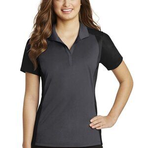 Sport-Tek Womens Short Sleeve Colorblock Micropique Sport-Wick Polo Shirt